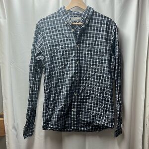 Everlane Blue White Plaid Cotton Button Down Shirt- S